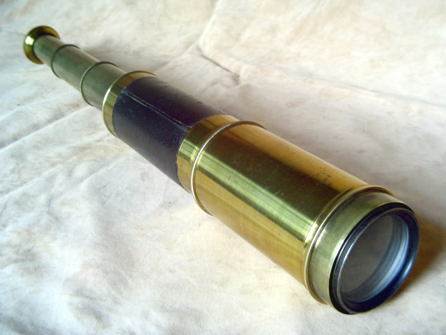 3 draw leather clad marine telescope circa 1850