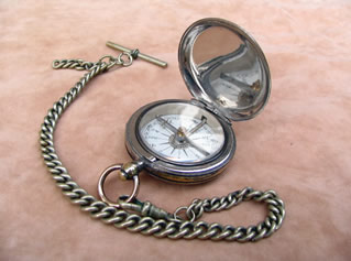 Vintage pocket compass with chain by Negretti & Zambra