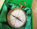 19th century brass pocket compass in modern case