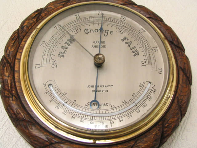 Ships marine aneroid barometer by John Barker Kensington