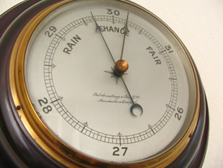 Edwardian aneroid barometer by Thos Armstrong, circa 1910
