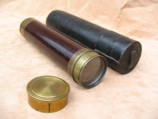 19th century 4 draw telescope with case