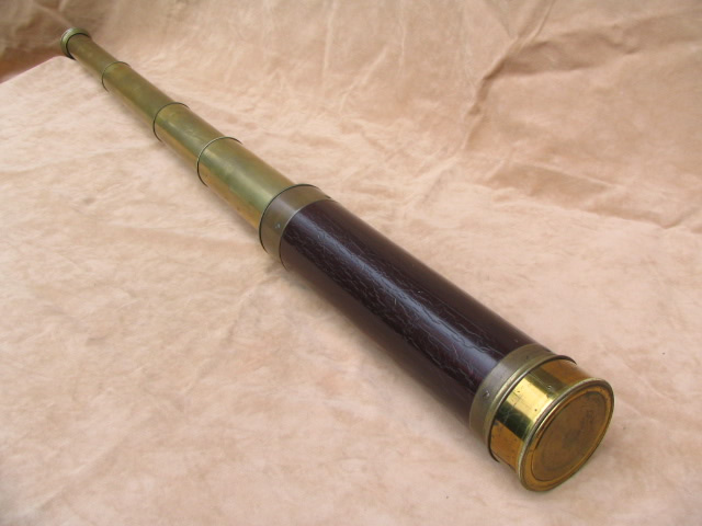 Large 19th century 4 draw ships telescope 