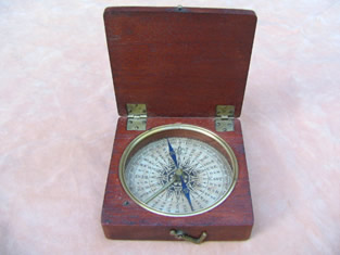 Georgian mahogany cased pocket compass circa 1825
