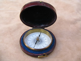 Early Victorian pocket compass circa 1850
