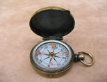 Tycos brass cased pocket compass with floating dial