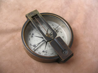 Rare Stanley London pocket compass with foldaway sight vanes