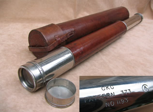 Single draw Officer of the Watch telescope with leather case