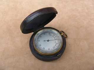 Aneroid pocket barometer with altimeter ring. circa 1900