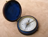 19th century pocket compass in velvet lined case