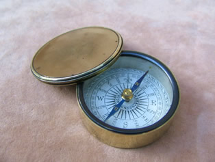 !9th century brass pocket compass circa 1860