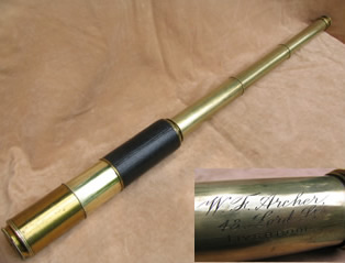 Ships telescope by W F Archer Liverpool - circa 1870