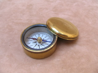Victorian brass cased pocket compass by Francis Barker & Son
