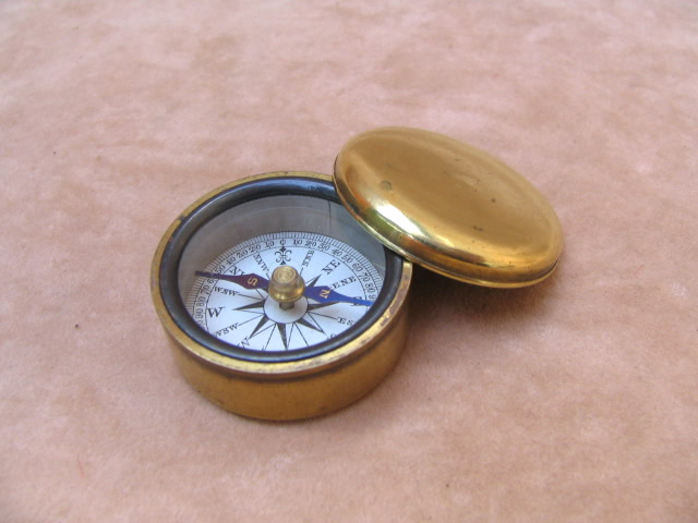 Francis Barker brass cased pocket compass circa 1880