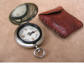 Full hunter cased pocket compass with pouch