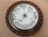 Victorian aneroid barometer & thermometer circa 1890