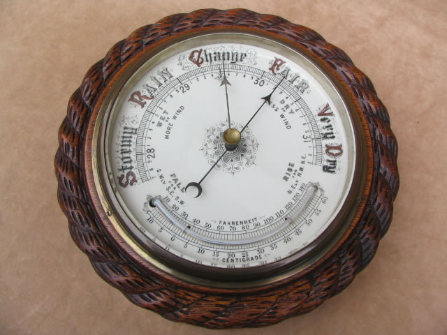 Victorian aneroid barometer circa 1890
