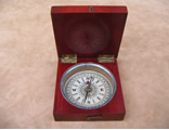 19th century mahogany cased pocket compass