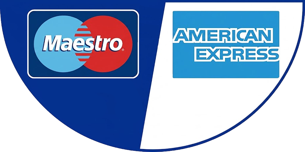 We accept Maestro and American Express