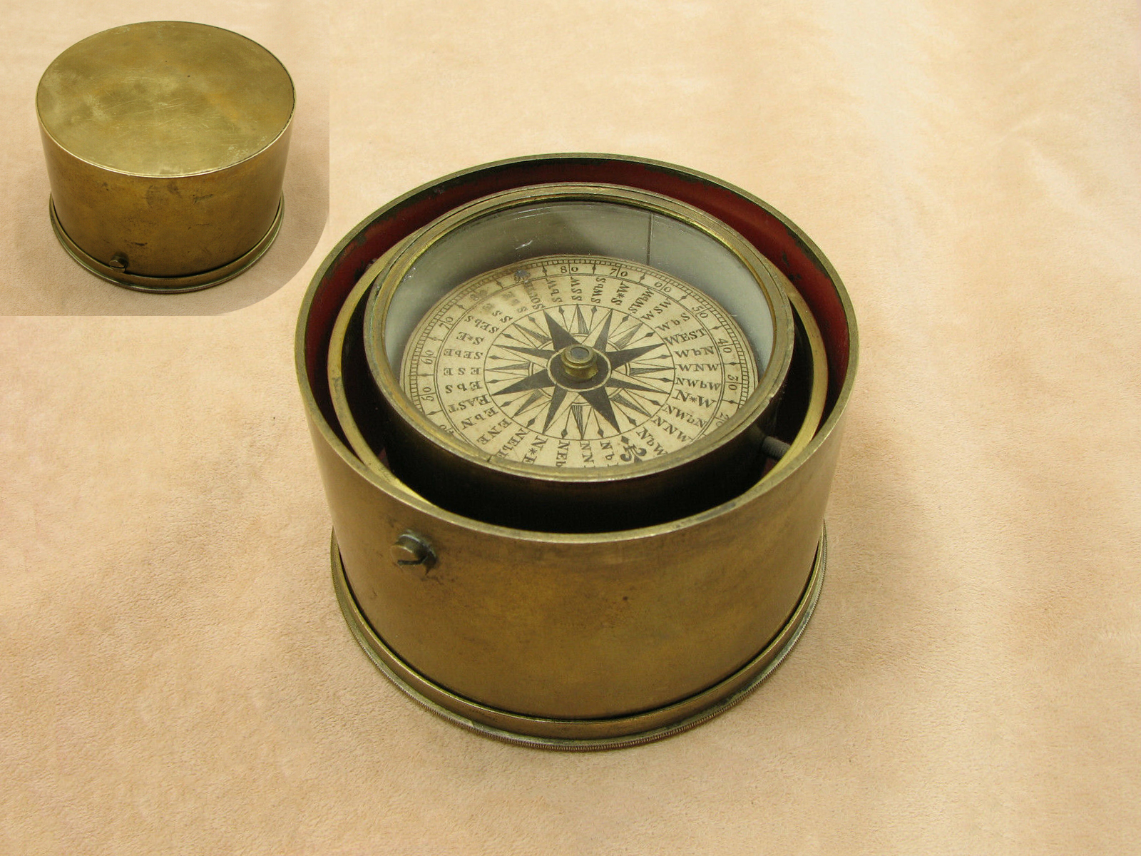 Scientific Collectables for Rare brass gimbal mounted pocket compasses