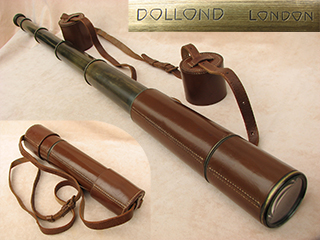 Details about   Antique vintage shiny brass telescope monocular with leather case collectible 