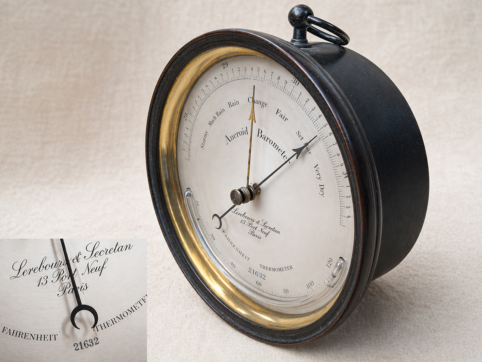 Rare mid 19th century barometer by Lerebours et Secretan