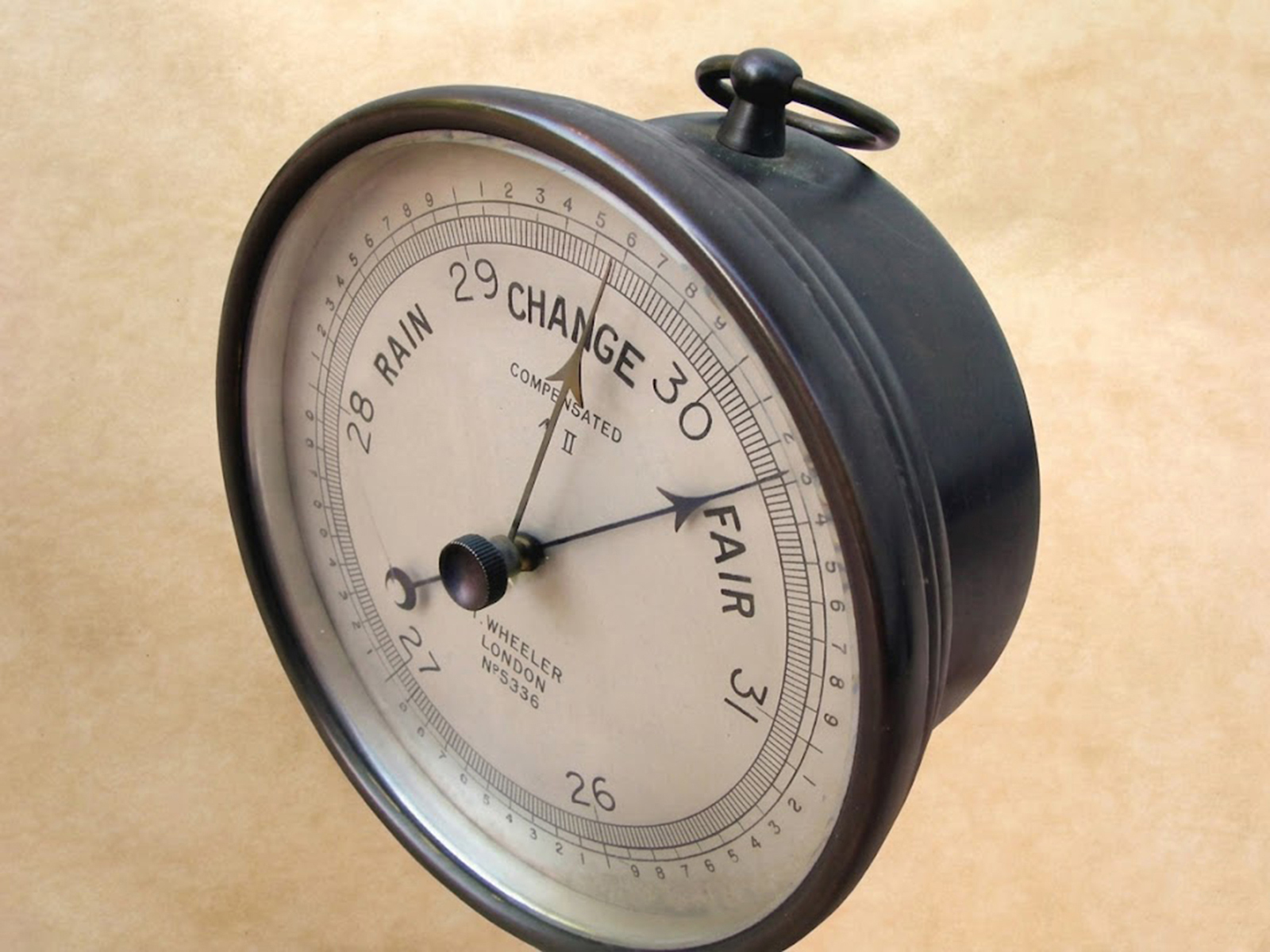 Aneroid ships barometer by T Wheeler London