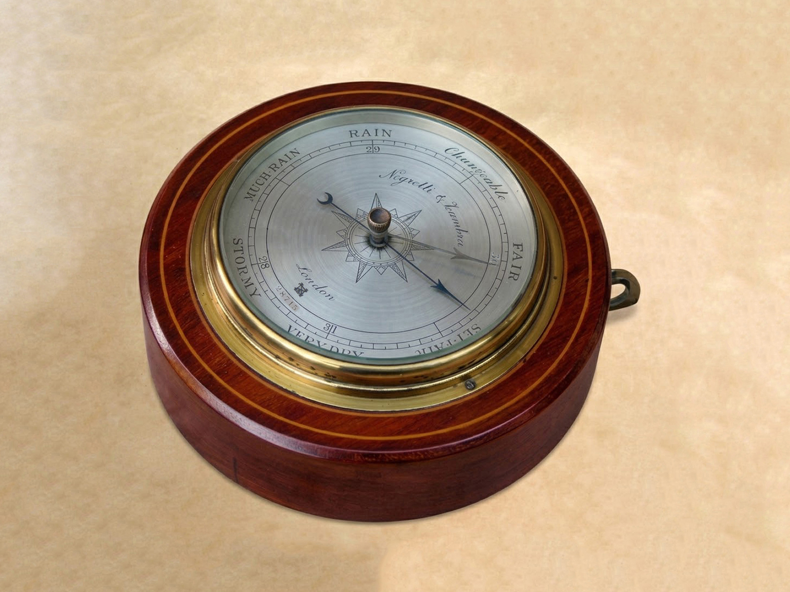 Edwardian wall mounted barometer by Negretti & Zambra