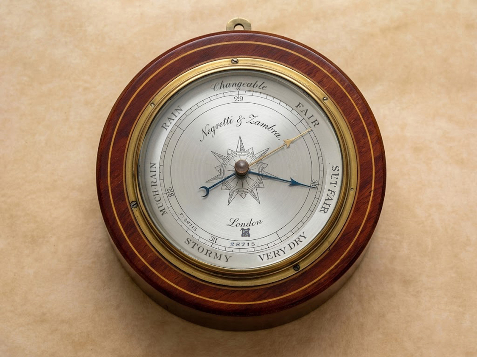 Edwardian wall mounted barometer by Negretti & Zambra
