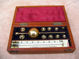 19th century Sikes hydrometer set
