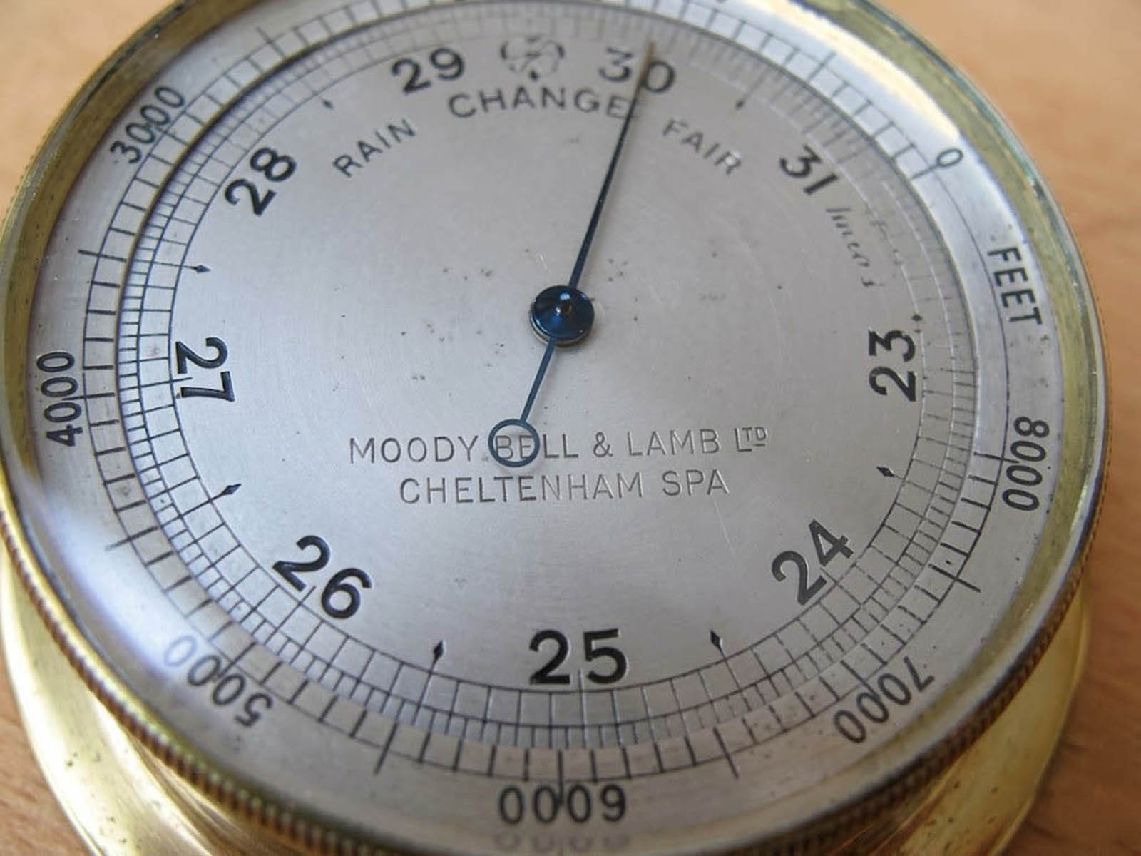 Close up view of dial face