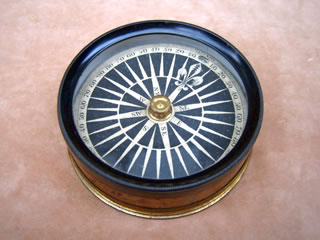 Brass cased explorers pocket compass circa 1830