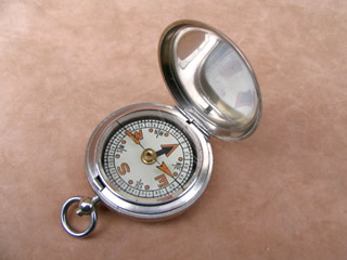 WW2 full hunter cased pocket compass by F Barker & Son