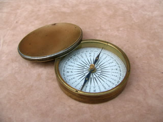 Travellers brass pocket compass circa 1850