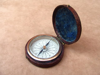 19th century small pocket compass