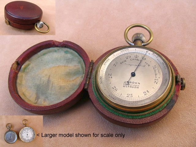 Small 19th century pocket barometer by James Brown, Glasgow