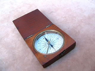 Victorian mahogany cased pocket compass by T B Winter Newcastle