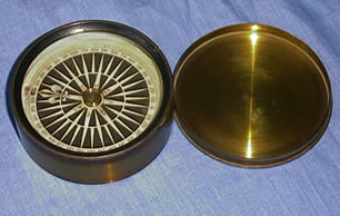 Victorian brass cased compass