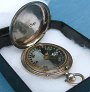 1892 London antique silver pocket compass