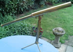 Classic 2 draw Library telescope by Aitchison London, circa 1900