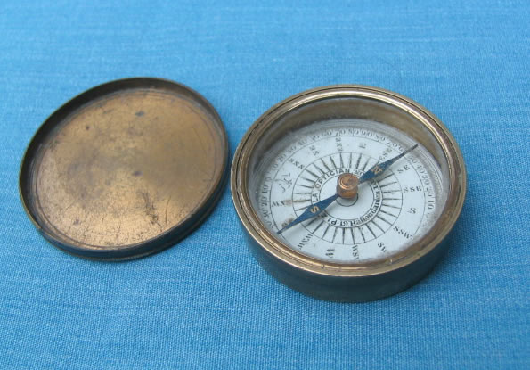 Brass cased compass by Pizzala , Hatton Garden London