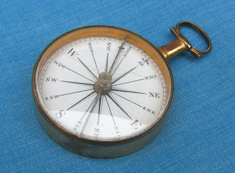 Early ceramic dial pocket compass