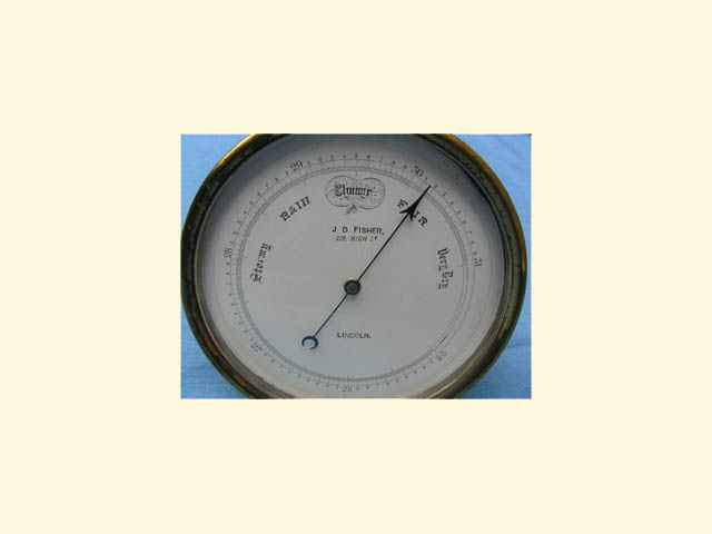 19th century brass cased aneroid barometer