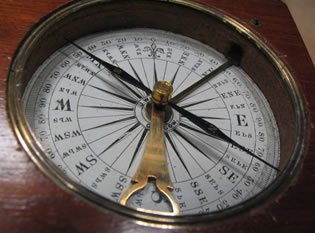 19th century brass pocket compass