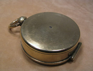 Bottom view of pocket compass