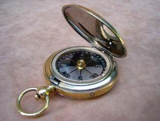 19th century brass pocket compass