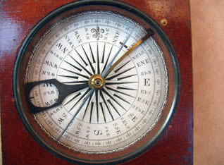 Victorian mahogany cased compass & clinometer
