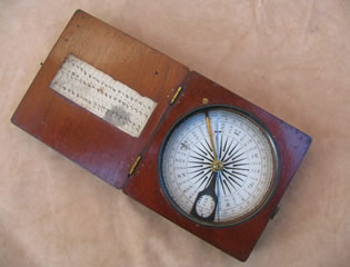 Combined compass & clinometer with paper scales