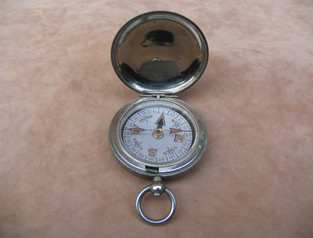 Full hunter cased pocket compass by Dennison