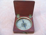 Georgian mahogany cased pocket compass